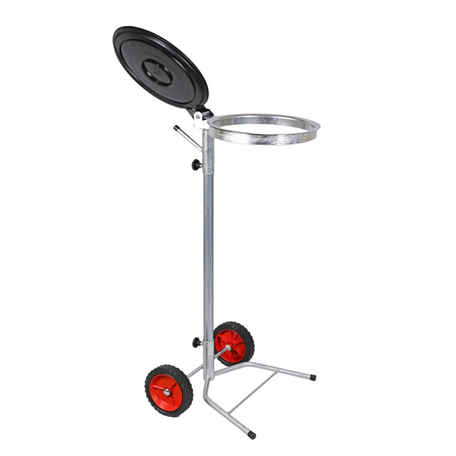 Mit zwei bodenschonenden Kunststoffkappen am Fußteil Mit zwei bodenschonenden Kunststoffkappen am Fußteil