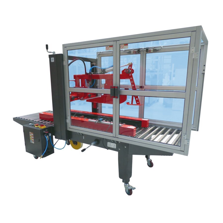 Vollautomatischer und vielfältig einsatzbereiter Kartonverschließer Vollautomatischer und vielfältig einsatzbereiter Kartonverschließer