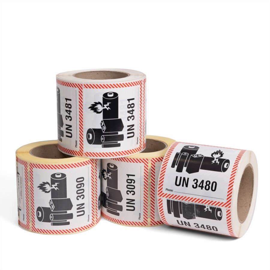 Vielfältige Auswahl an UN-Etiketten verfügbar Sammelaufnahme 4 Rollen UN-Etiketten