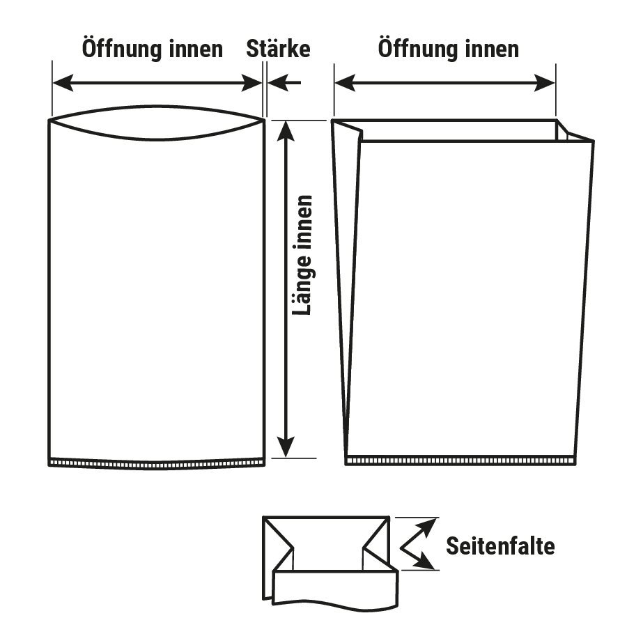 PE-Seitenfaltensack aus Regenerat PE-Seitenfaltensack aus Regenerat