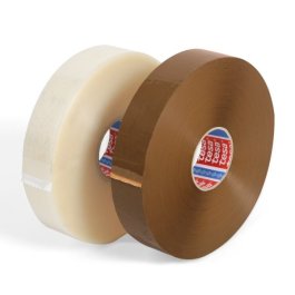 In braun oder transparent verfügbar Großrollen Maschinenklebeband transparent und braun nebeneinander