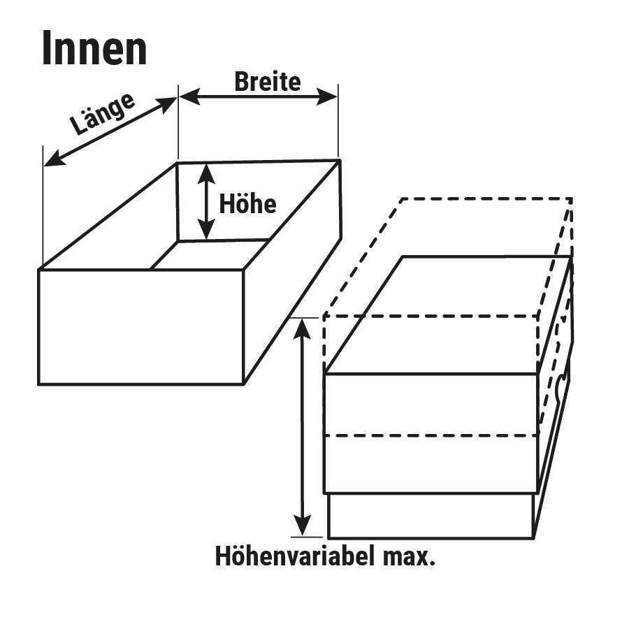 Stülpdeckelkarton aus Vollpappe mit PE-Beschichtung Stülpdeckelkarton aus Vollpappe mit PE-Beschichtung