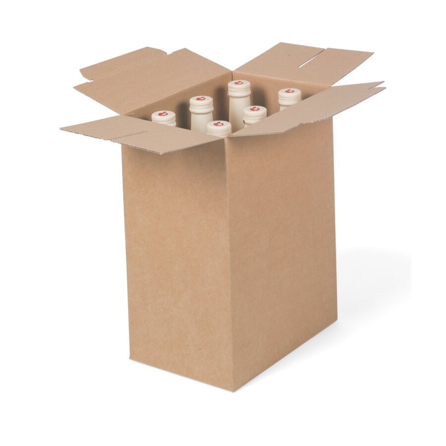 Flaschenkarton mit integriertem Gefache Flaschenkarton mit integriertem Gefache