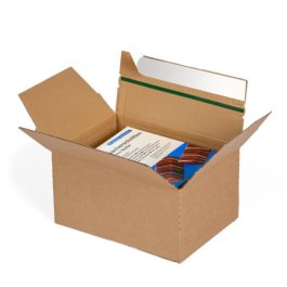 Faltkarton mit Selbstklebeverschluss und Automatikboden Faltkarton mit Selbstklebeverschluss und Automatikboden