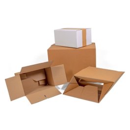 Da der Boden automatisch schließt wird Zeit beim Verpacken eingespart Dieser Automatikboden Karton hat einen selbstschließenden Boden