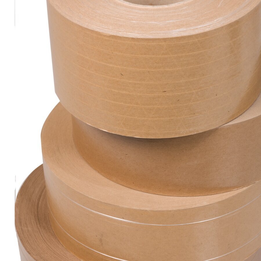 Das Nassklebeband ist in vielen verschiedenen Ausführungen, mit und ohne Fadenverstärkung erhältlich Das Nassklebeband ist in vielen verschiedenen Ausführungen, mit und ohne Fadenverstärkung erhältlich