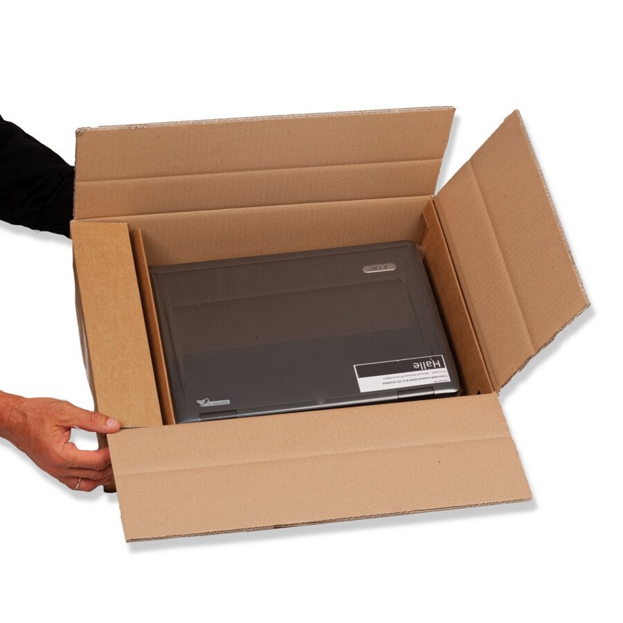 ... und dann in den Umkarton einsetzen. ... und dann in den Umkarton einsetzen.