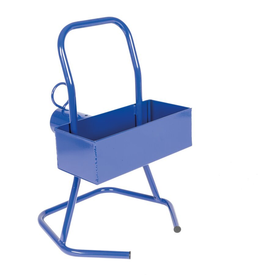 Abrollständer für Umreifungsband mit großen Behälter für Zubehör Abrollständer für Umreifungsband mit großen Behälter für Zubehör