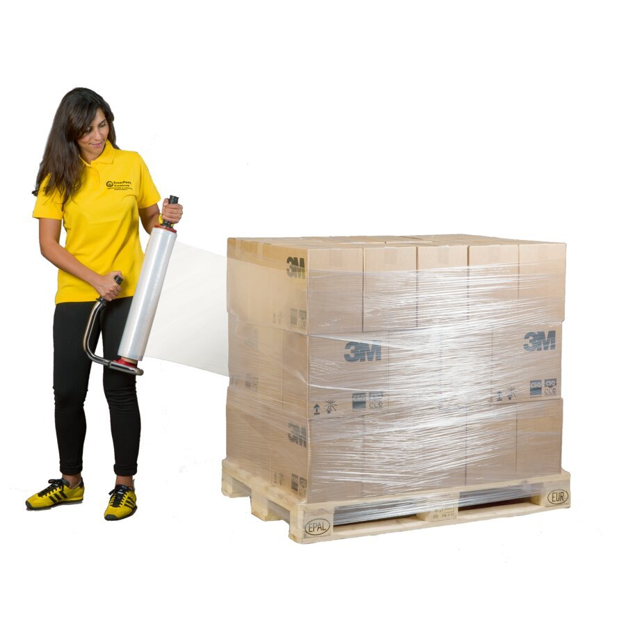 Palettensicherung: Handstretchfolie schützt und stabilisiert Ihre Ware auf der Palette Palettensicherung: Handstretchfolie schützt und stabilisiert Ihre Ware auf der Palette